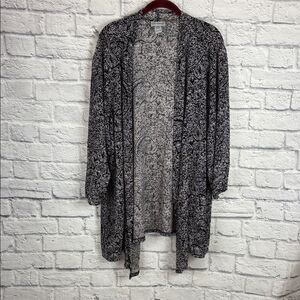 Catherines Black and White Open-Front Cardigan size 2X